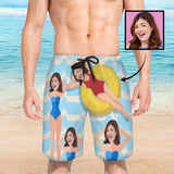 Custom Girlfriend's Face Quick Dry Swim Trunks Personalized Swimwear