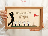 Custom Best Dad by Par Sign Wooden Golf Sign Personalized Plaque for Grandpa Fathers Day Gifts