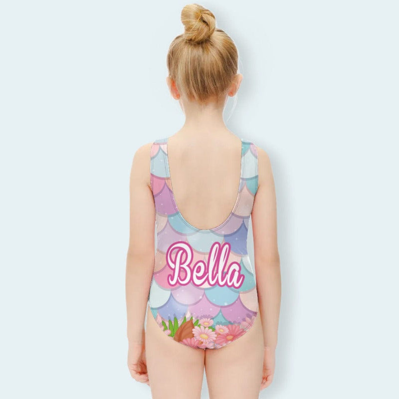 Custom Name Mermaid One Piece Kid's Swimsuit Personalized Swimsuit For Children