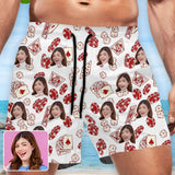 Custom Face Red Gambling Elements Men's Qiuck Dry Swim Trunks