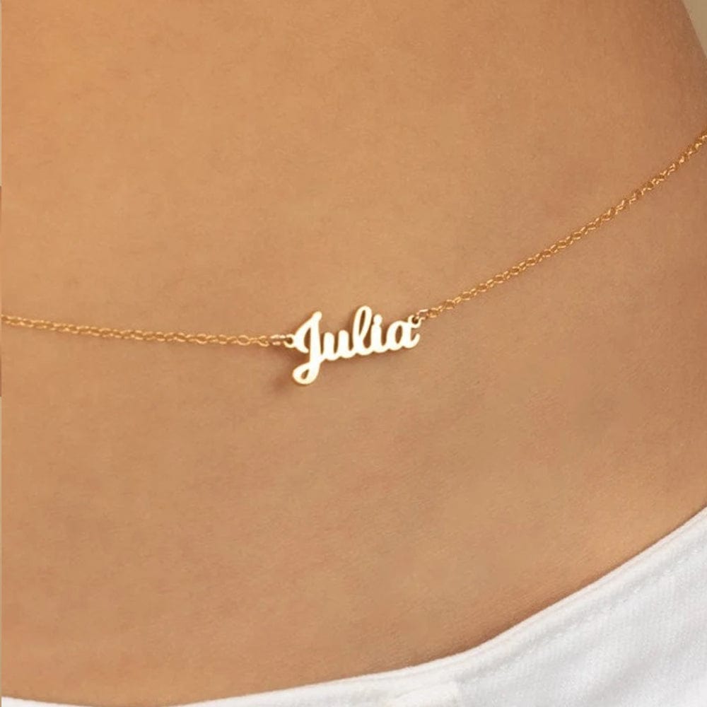 Custom Name Belly Chain Personalized Name Cable Waist Chain Bikini Jewelry