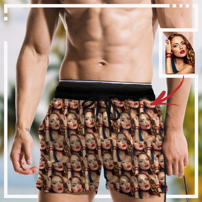 Personalized Swim Trunks Custom Swimming Trunks with Face All Men&