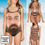 【Top Selling】Custom Funny Face One Piece Swimsuit Personalized Tank Top Bathing Suit Holiday Party