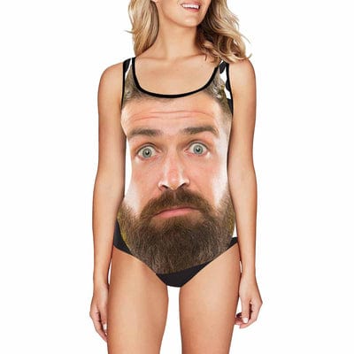 【Top Selling】Custom Funny Face One Piece Swimsuit Personalized Tank Top Bathing Suit Holiday Party