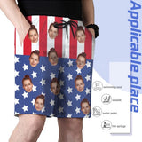 Custom American Flag Face Quick Dry Swim Trunks Personalized Gift for Him