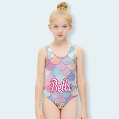 Custom Name Mermaid One Piece Kid&