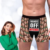 Custom Photo Hands Off Bitches Men's Boxer Brief Made for You Custom Underwear Unique Gift