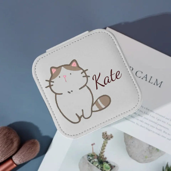 Custom Name Various Cats Jewelry Box Children Gifts Bridesmaid Gifts Best Travel Partner Gifts