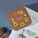 Custom Name Various Sunflowers Jewelry Box Travel Jewelry Base Bridesmaid Gift Best Gift For Her