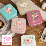 Custom Name Birth Month Flower Cluster Jewelry Box Various Colors Jewelry Box Best Gift For Her