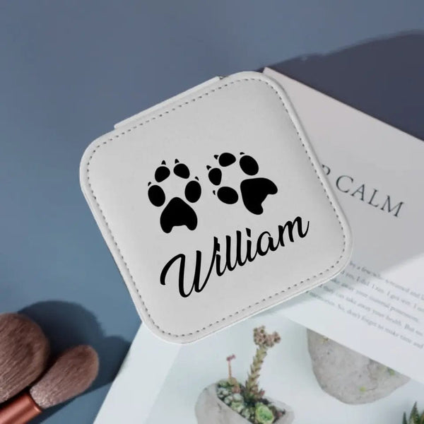 Custom Name Pet Footprints Various Colors Jewelry Box