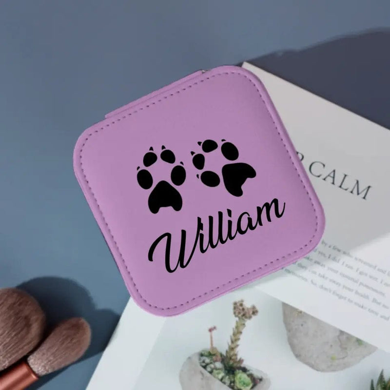 Custom Name Pet Footprints Various Colors Jewelry Box