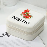 Custom Name Red Flower Jewelry Box Personalized Mother's Day Gift