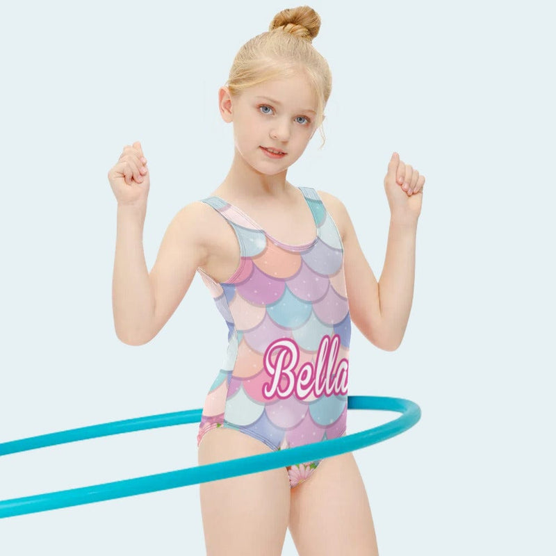 Custom Name Mermaid One Piece Kid's Swimsuit Personalized Swimsuit For Children