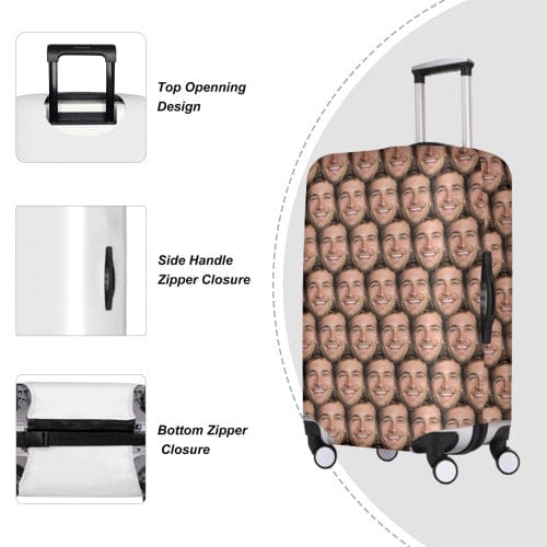 Custom Face Luggage Cover and Luggage Tag Combination Personalized Suitcase Protector for Traveling