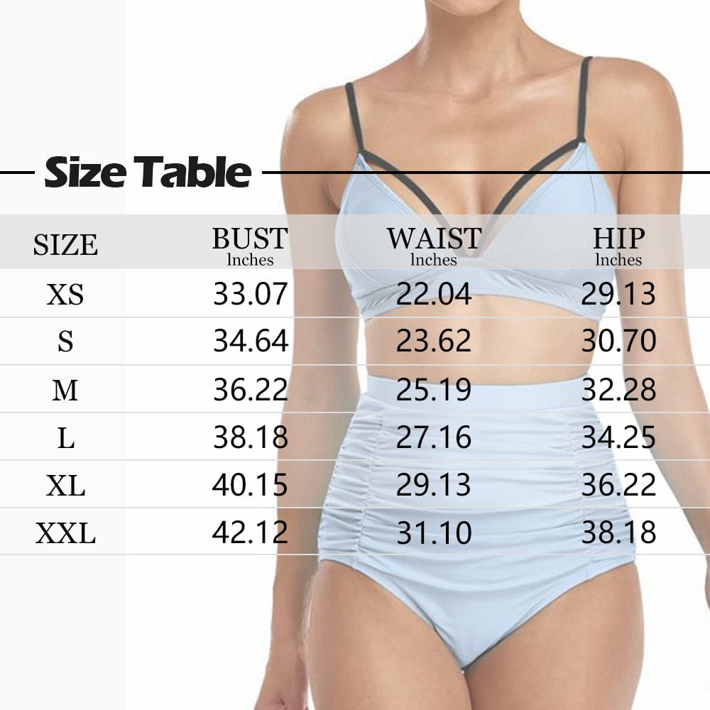 Custom Seamless Face Bust Bond  High Waist  Bikini Personalized Two Piece Swimsuit