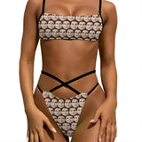 Custom Seamless Face Waist Bond Sports Bikini Peronalized Two Piece Swimsuit