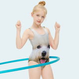 Custom Big Pet Face One Piece Kid's Swimsuit Personalized Swimsuit For Children