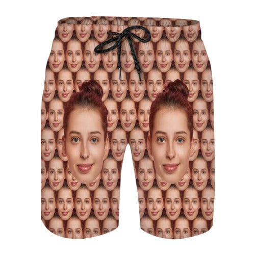 Custom Face Seamless Quick Dry Swim Trunks Personalized Swimwear