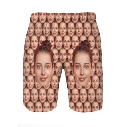 Custom Face Seamless Quick Dry Swim Trunks Personalized Swimwear