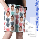 Custom White Colorful Pineapple Face Quick Dry Swim Trunks Personalized Gift for Him