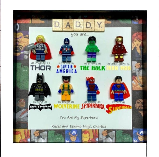 Personalized Superhero Dad Frame Fathers Day Gift Super Dad Gift For Dad Papa Husband | Birthday Gift For Him