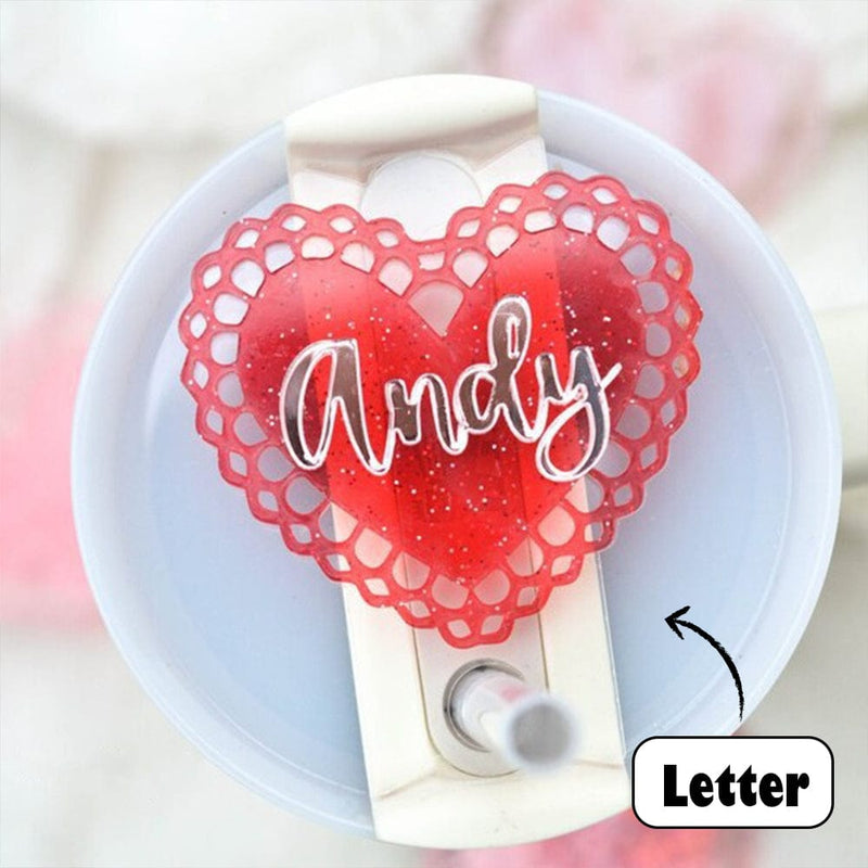 Custom Name Heart Shape Stanley Name Plate For 40 oz 20 oz/30 oz Tumbler