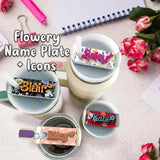 Custom Name Flowers Stanley Name Plate For 40 oz 20 oz/30 oz Tumbler