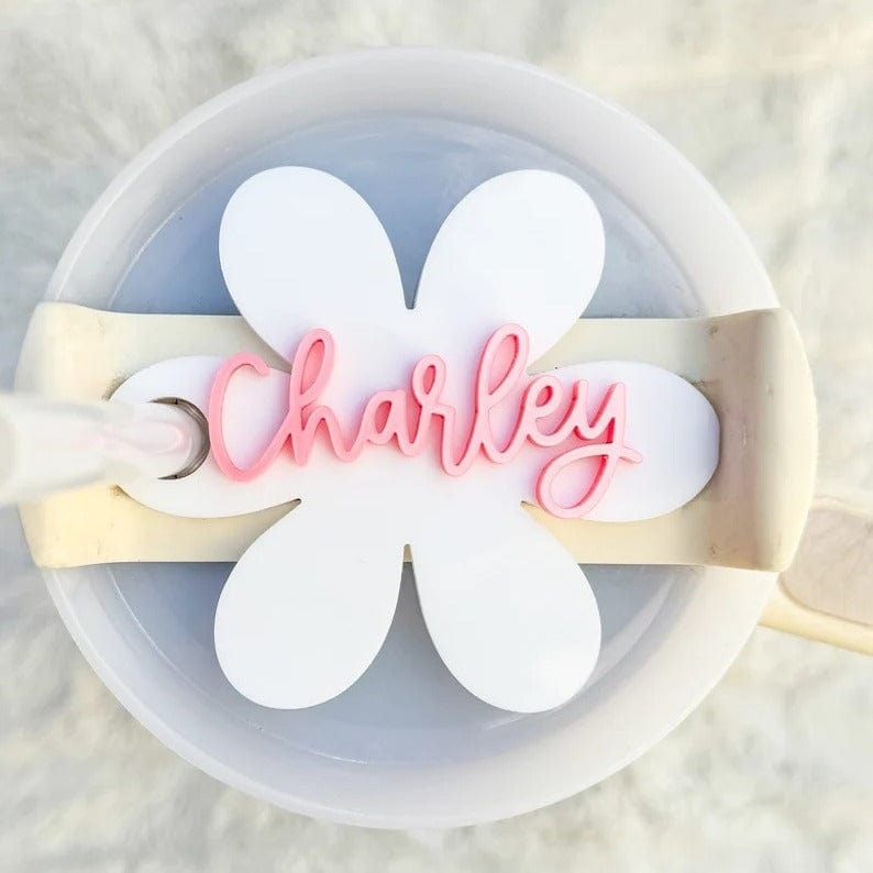 Custom Name Flower Shape Stanley Name Plate For 40 oz 20 oz/30 oz Tumbler