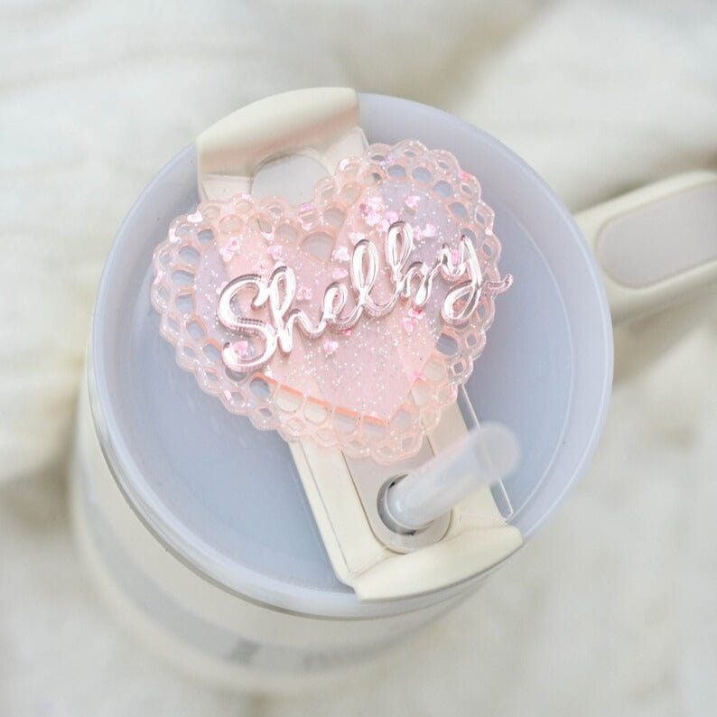 Custom Name Heart Shape Stanley Name Plate For 40 oz 20 oz/30 oz Tumbler