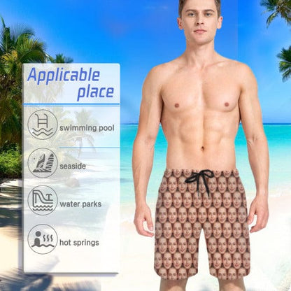 Custom Face Seamless Quick Dry Swim Trunks Personalized Swimsuit