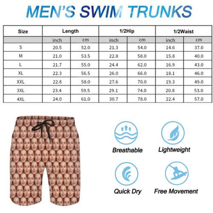 Custom Face Seamless Quick Dry Swim Trunks Personalized Swimsuit