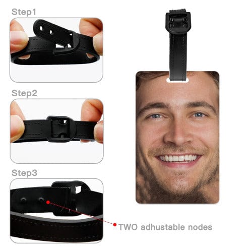 Custom Face Luggage Cover and Luggage Tag Combination Personalized Suitcase Protector for Traveling