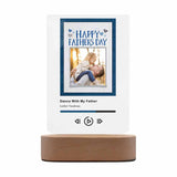 Custom Photo&Song Title&Artist Name Happy Father's Day Heart Clear Acrylic Music Plaque