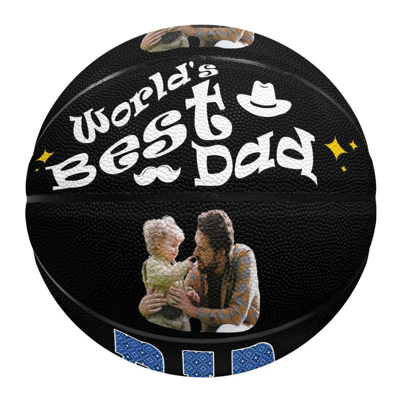 Custom Face Best Dad Basketball Personalized Basketball Gift for Any Basketball Fan