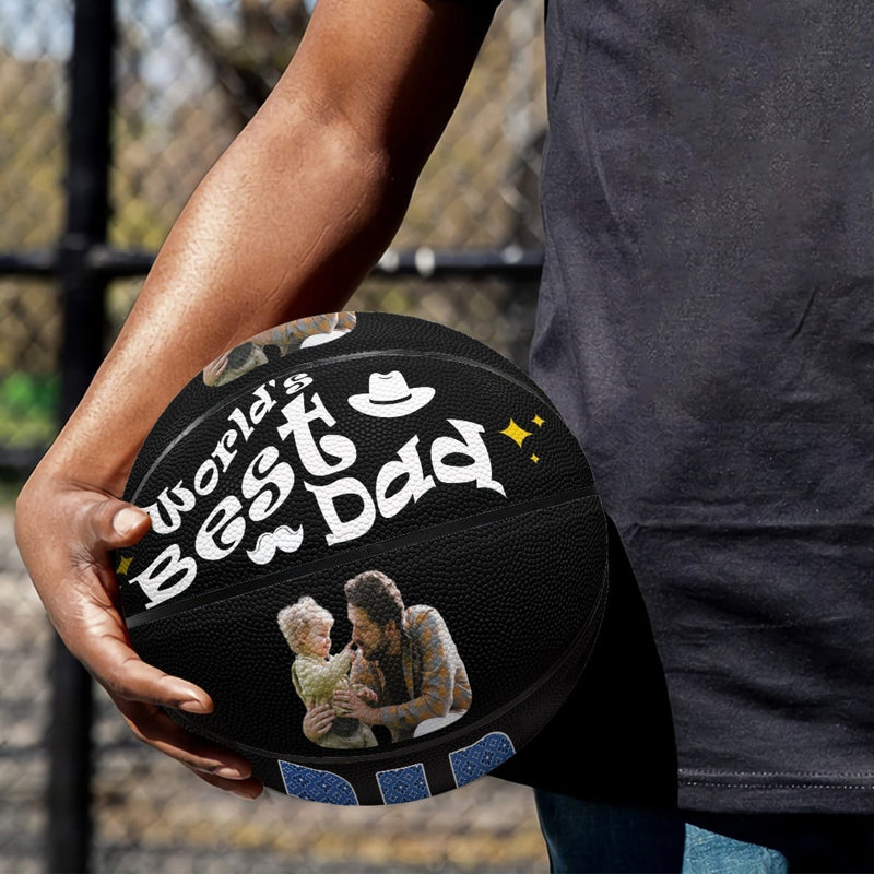 Custom Face Best Dad Basketball Personalized Basketball Gift for Any Basketball Fan