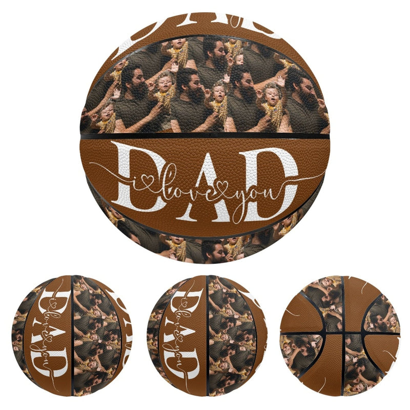 Custom Photo Love You Dad Basketball Personalized Basketball Gift for Any Basketball Fan