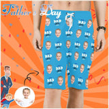 Custom Face Best Dad Men's Beach Shorts