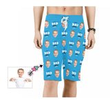 Custom Face Best Dad Men's Beach Shorts