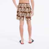 Custom Face Pattern Seamless Personalized Photo Men's Elastic Beach Shorts