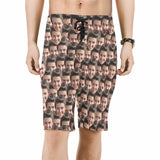 Custom Face Seamless Personalized Photo Men's Beach Short-Drawstring Shorts