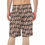 Custom Face Seamless Personalized Photo Men's Beach Short-Drawstring Shorts