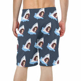 Custom Face Shark Personalized Photo Men's Beach Shorts Drawstring Shorts