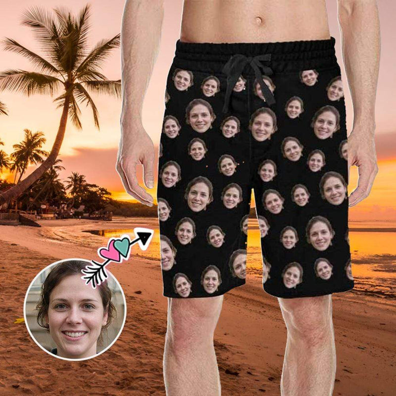 Custom Face Simple Personalized Photo Men's All Over Print Casual Shorts