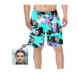 Custom Face Tree Personalized Photo Men's Elastic Beach Shorts