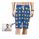 Custom Father Face Super Dad Men's Beach Shorts