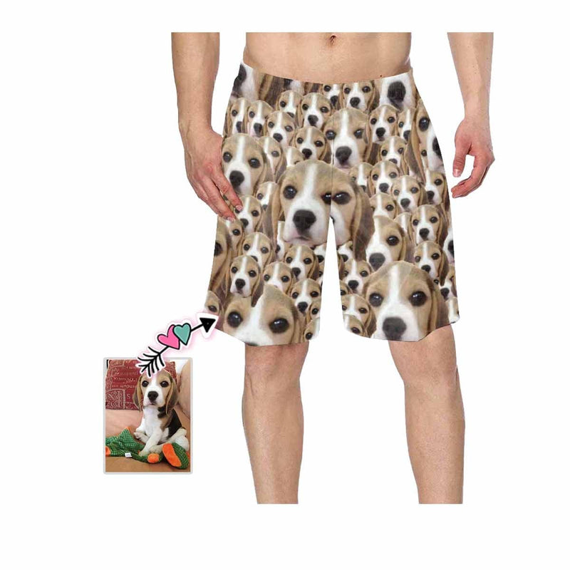 Custom Photo Dog Personalized Men's Elastic Beach Shorts