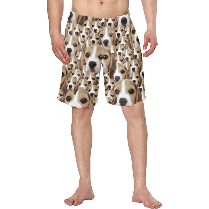 Custom Photo Dog Personalized Men's Elastic Beach Shorts