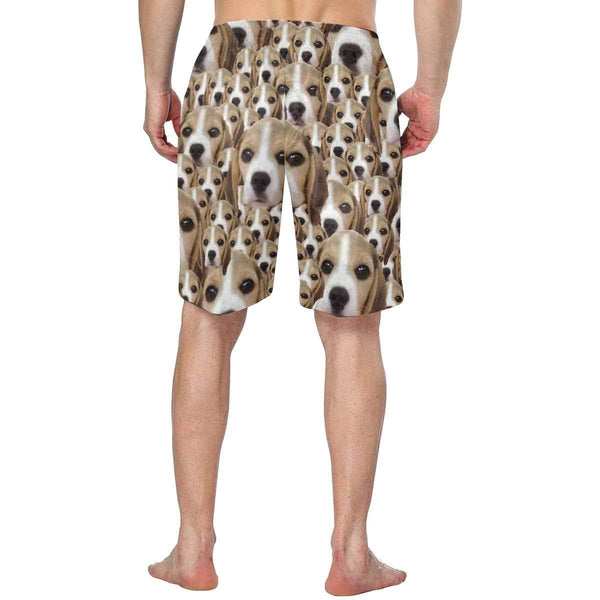 Custom Photo Dog Personalized Men's Elastic Beach Shorts