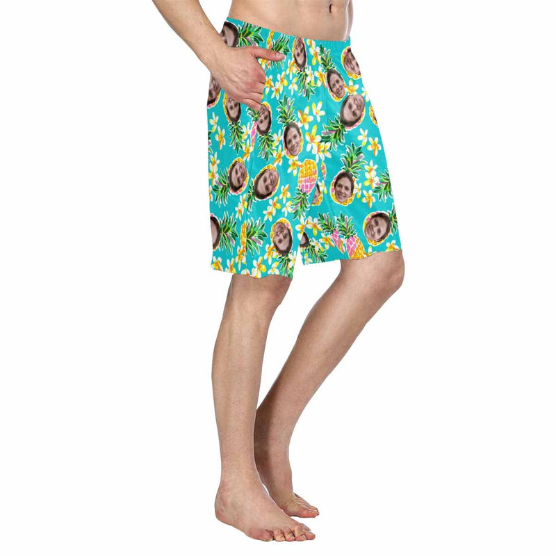 Hot Selling Custom Face Pineapple Personalized Photo Men's Elastic Beach Shorts